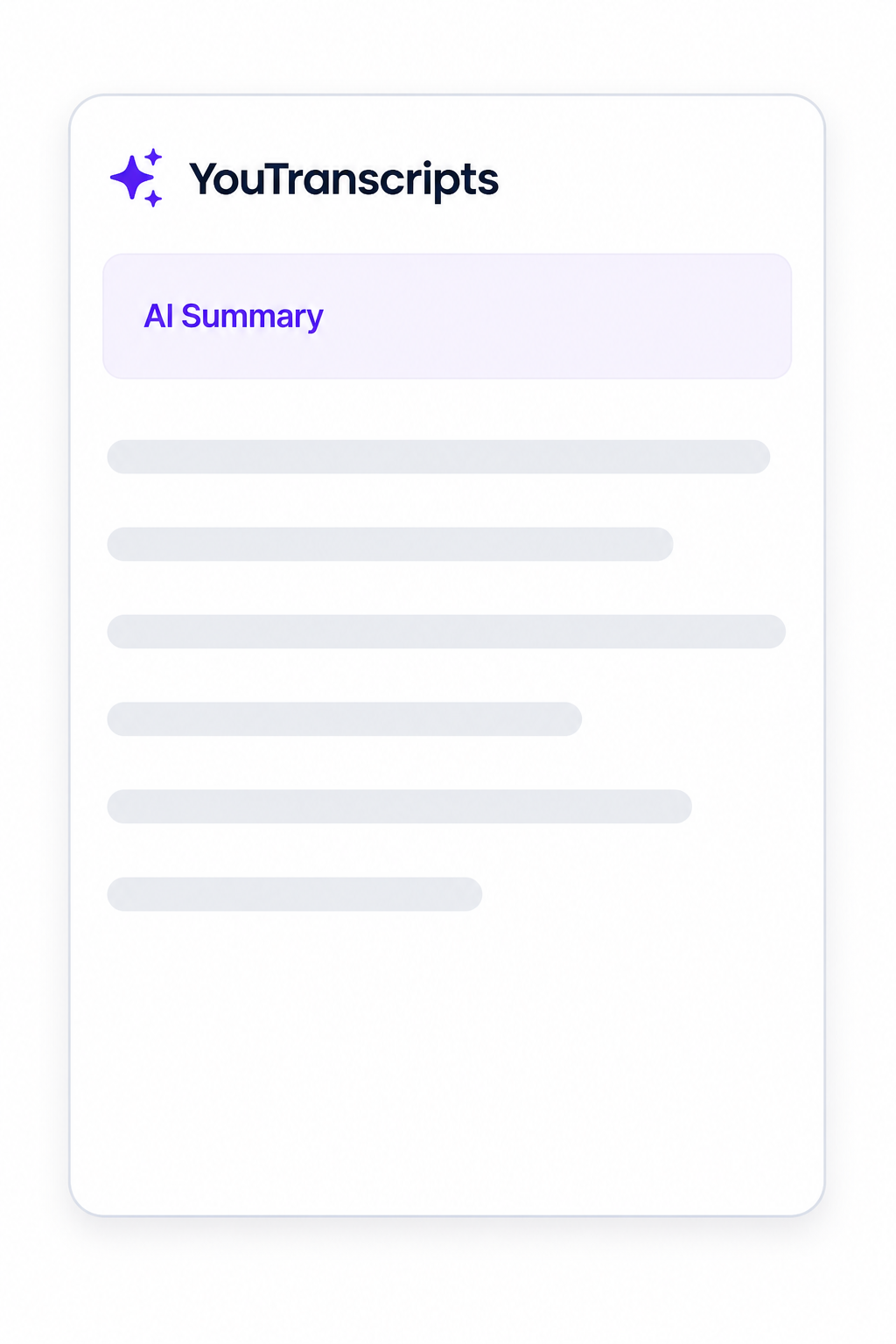YouTranscripts extension showing an AI summary